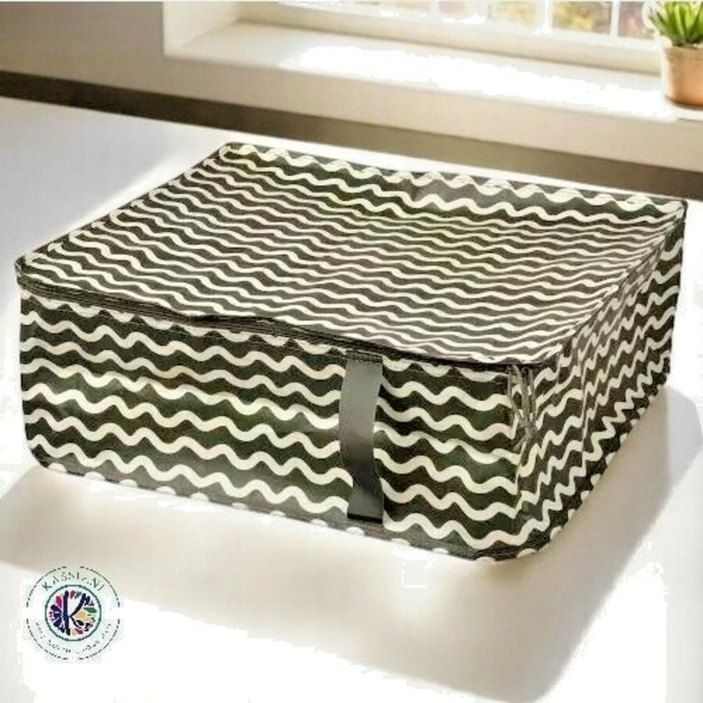 IKEA SACKKARRA Zippered Storage Bag for Under-Bed Use – Off-White &‎ Green